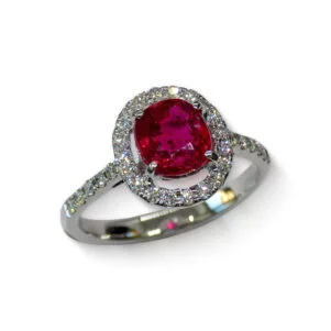 Premium ruby ring in white gold – GIA certified