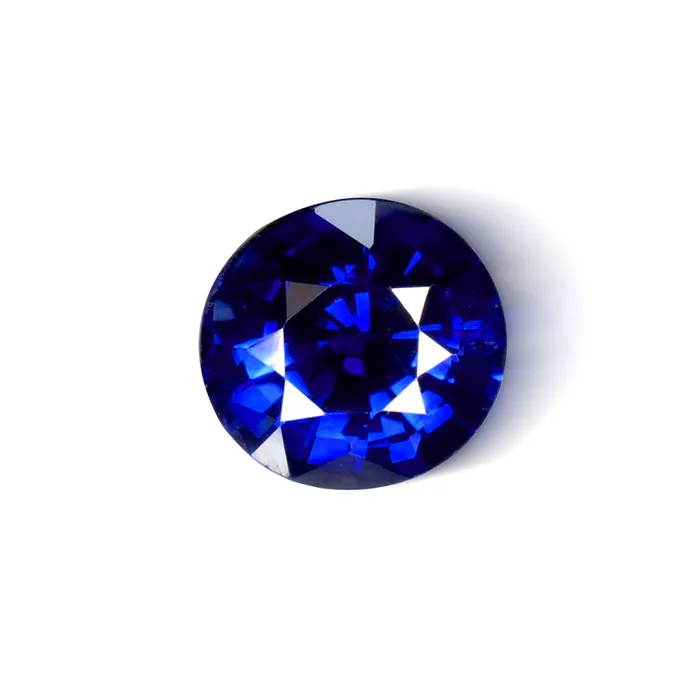 Natural blue sapphire 3.18 ct round brilliant – front view