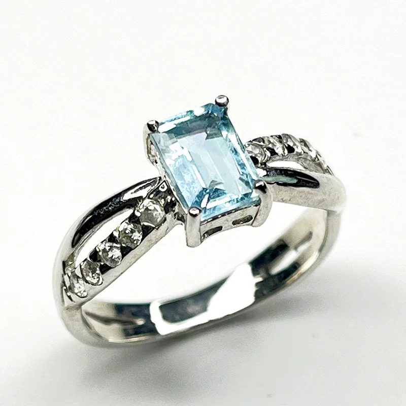 Bague Argent 925 – Modèle Éclat Pavé (Aigue-marine, Rubis, Saphir) - Image 11