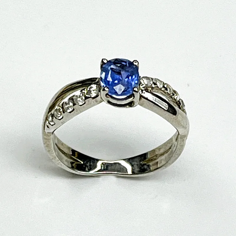 Bague Argent 925 – Modèle Éclat Pavé (Aigue-marine, Rubis, Saphir) - Image 2