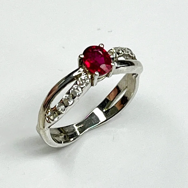 Bague Argent 925 – Modèle Éclat Pavé (Aigue-marine, Rubis, Saphir) - Image 7