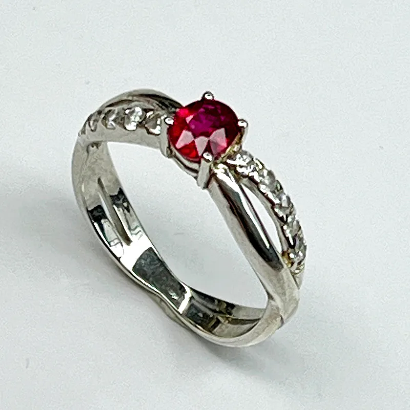 Bague Argent 925 – Modèle Éclat Pavé (Aigue-marine, Rubis, Saphir) - Image 6