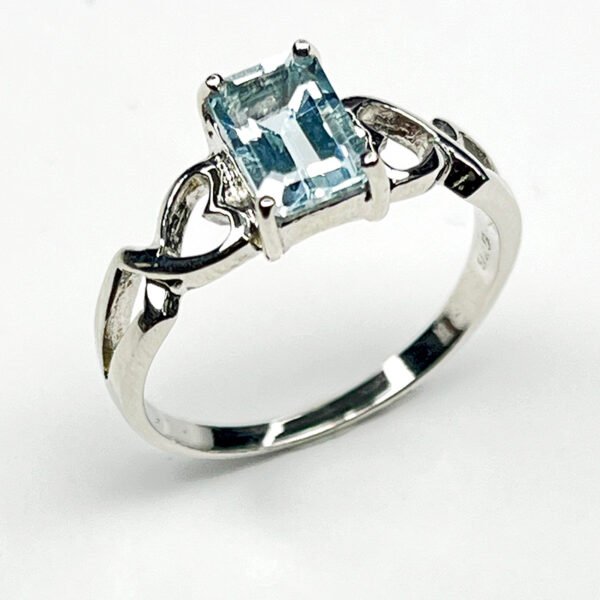 Bague Argent 925 – Modèle Élégance Tressée (Aigue-Marine Émeraude) - Image 5