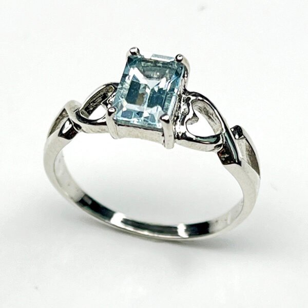 Bague Argent 925 – Modèle Élégance Tressée (Aigue-Marine Émeraude) - Image 6