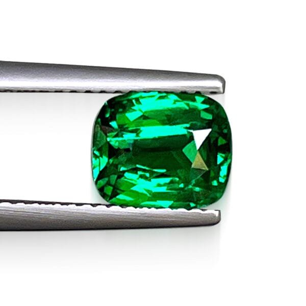 GIA Tsavorite 2.57 ct — Vivid Green Cushion, High Clarity - Image 3