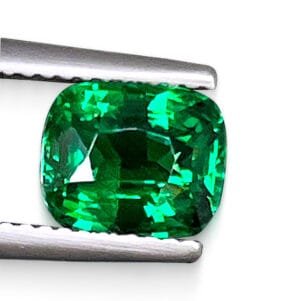 GIA Tsavorite 2.57 ct — Vivid Green Cushion, High Clarity
