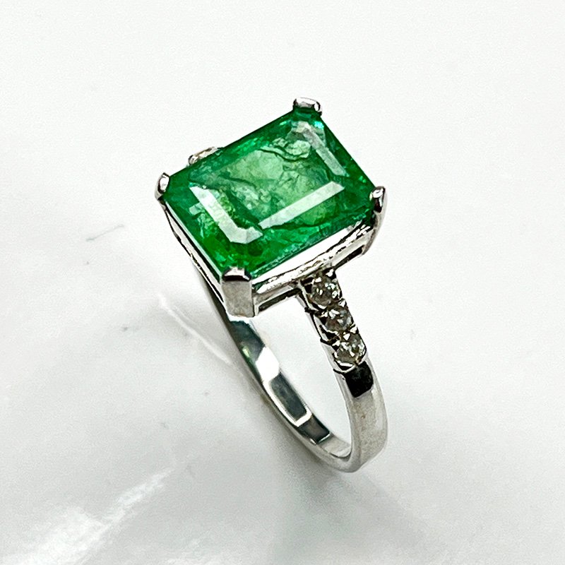 Bague Émeraude Naturelle – Modèle « Pure Éclat » | Argent 925 & Zircons - Image 4