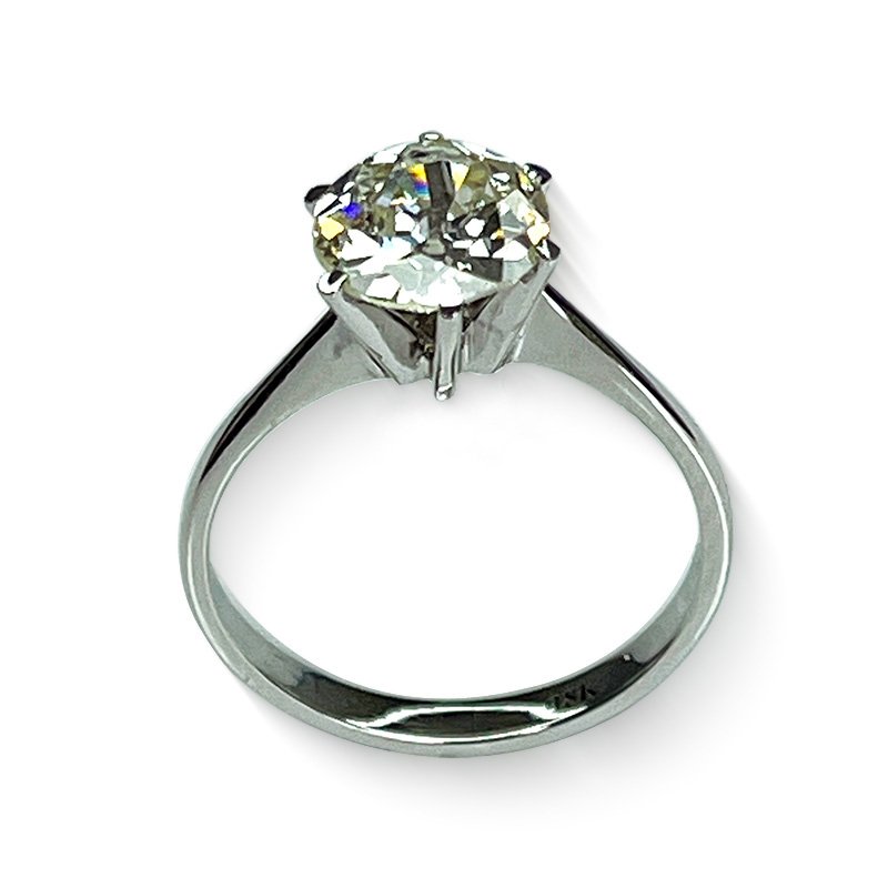 1.27 ct GIA Diamond Ring in 18K White Gold – Old European Brilliant (vintage look)