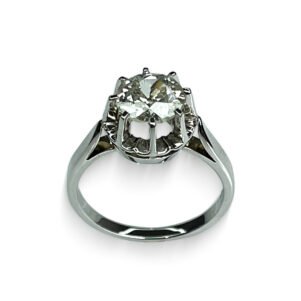 1.34 ct GIA Diamond Ring in 18K White Gold – Old European Cut (vintage look)