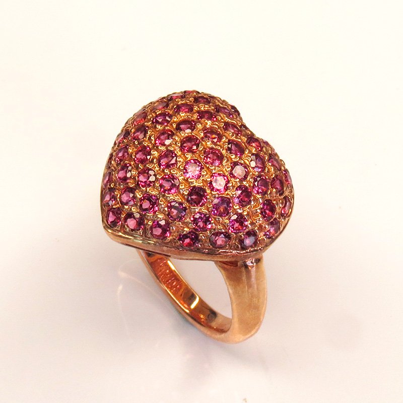 Bague argent sterling 925 plaqué or rose avec saphirs roses naturels – Velours Rose