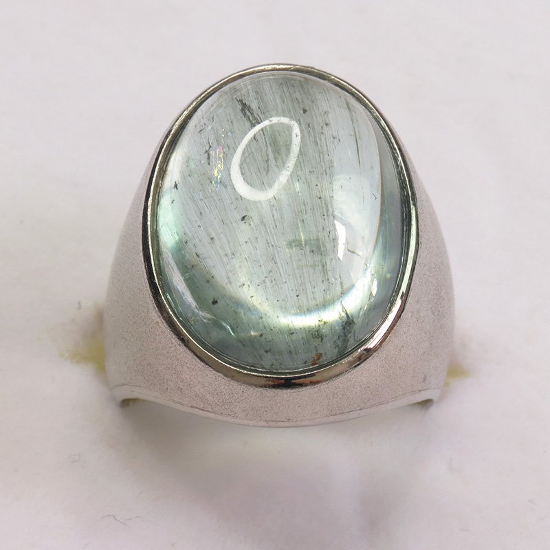 Bague aigue-marine naturelle argent 925 taille 59, monture massive
